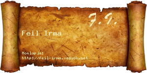 Feil Irma névjegykártya